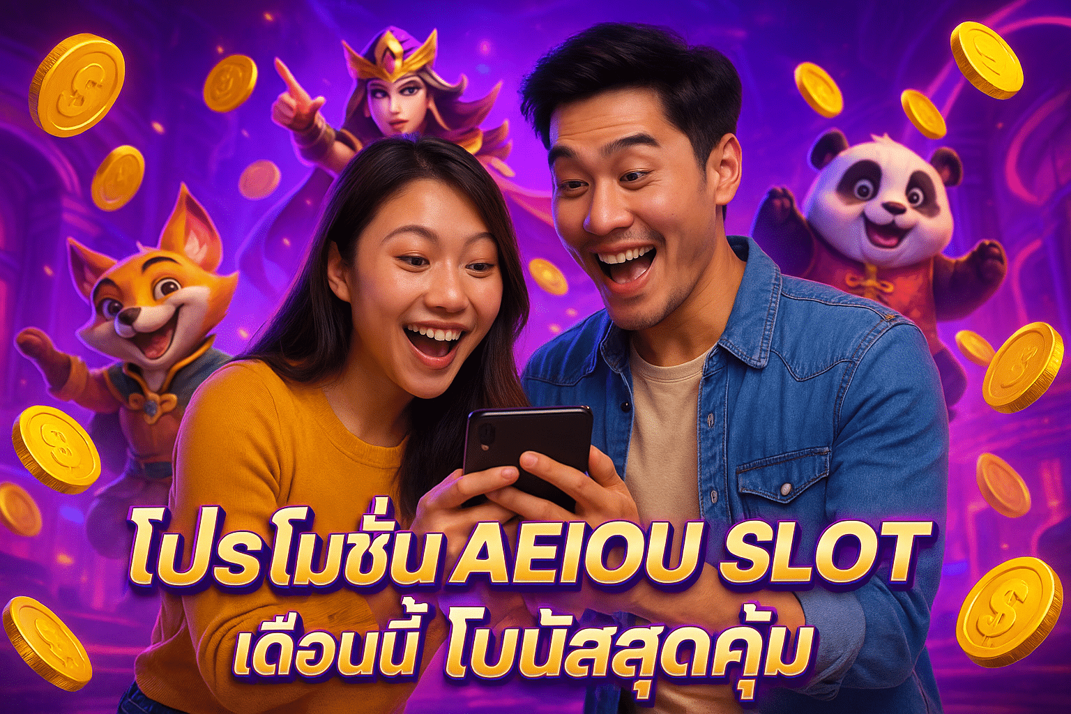 โปรโมชั่น AEIOU SLOT เดือนนี้ โบนัสสุดคุ้ม